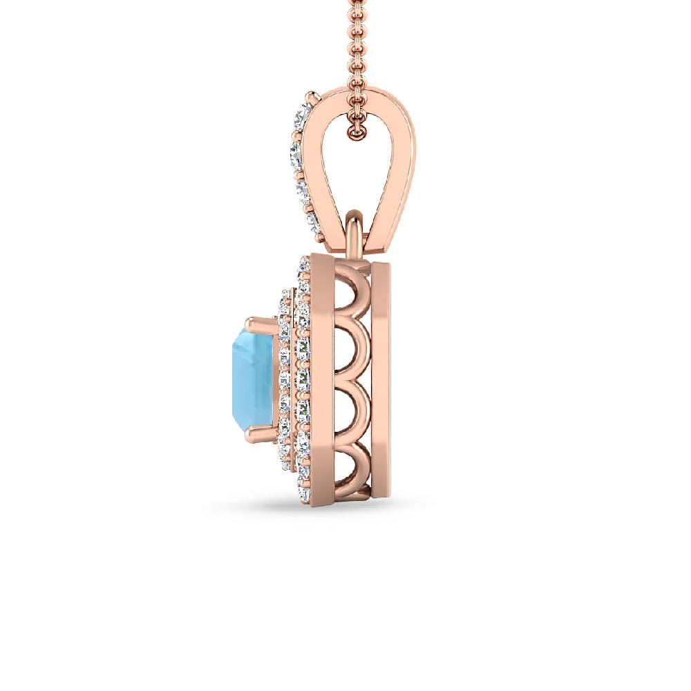 Rose Gold - Blue Topaz