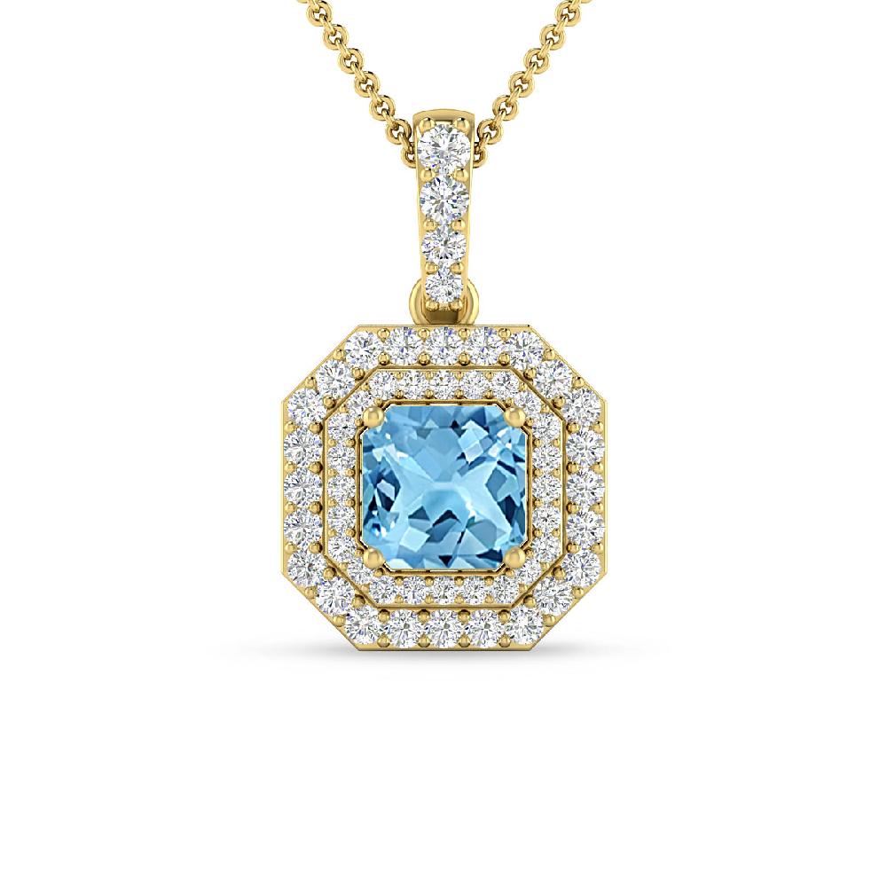 Yellow Gold - Blue Topaz