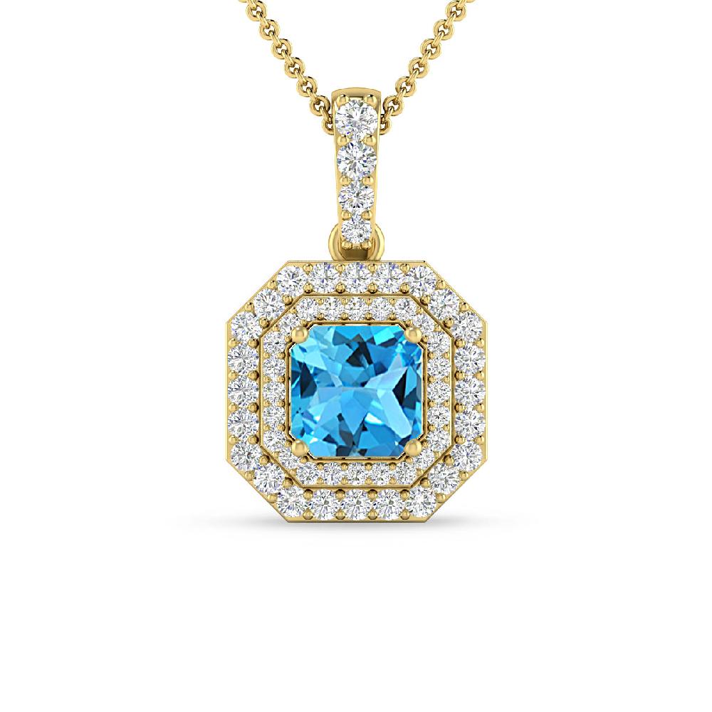 Yellow Gold - Blue Topaz