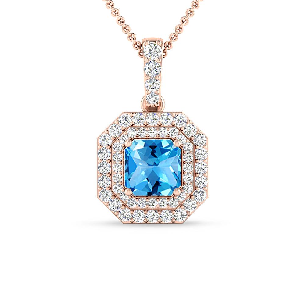 Rose Gold - Blue Topaz