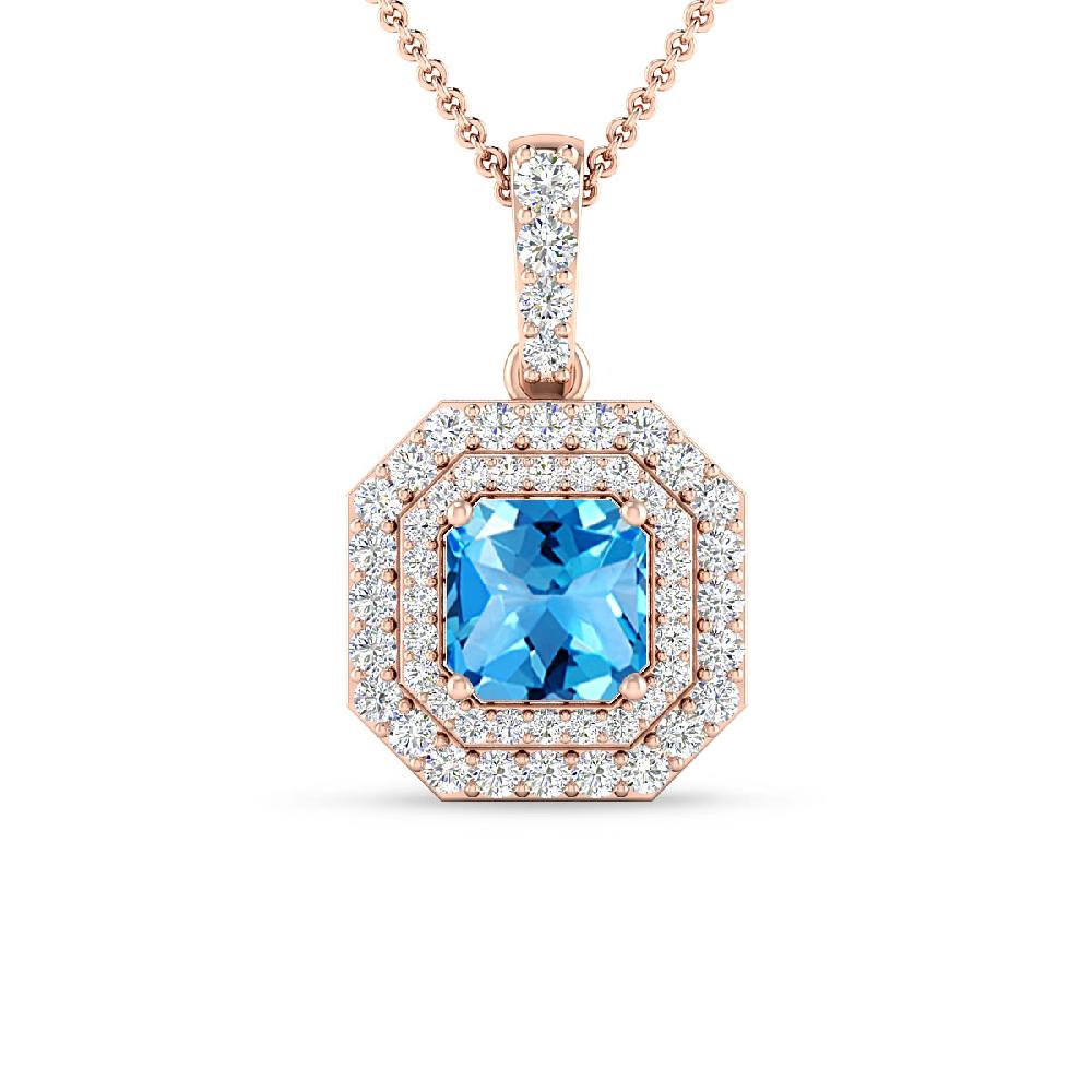 Rose Gold - Blue Topaz