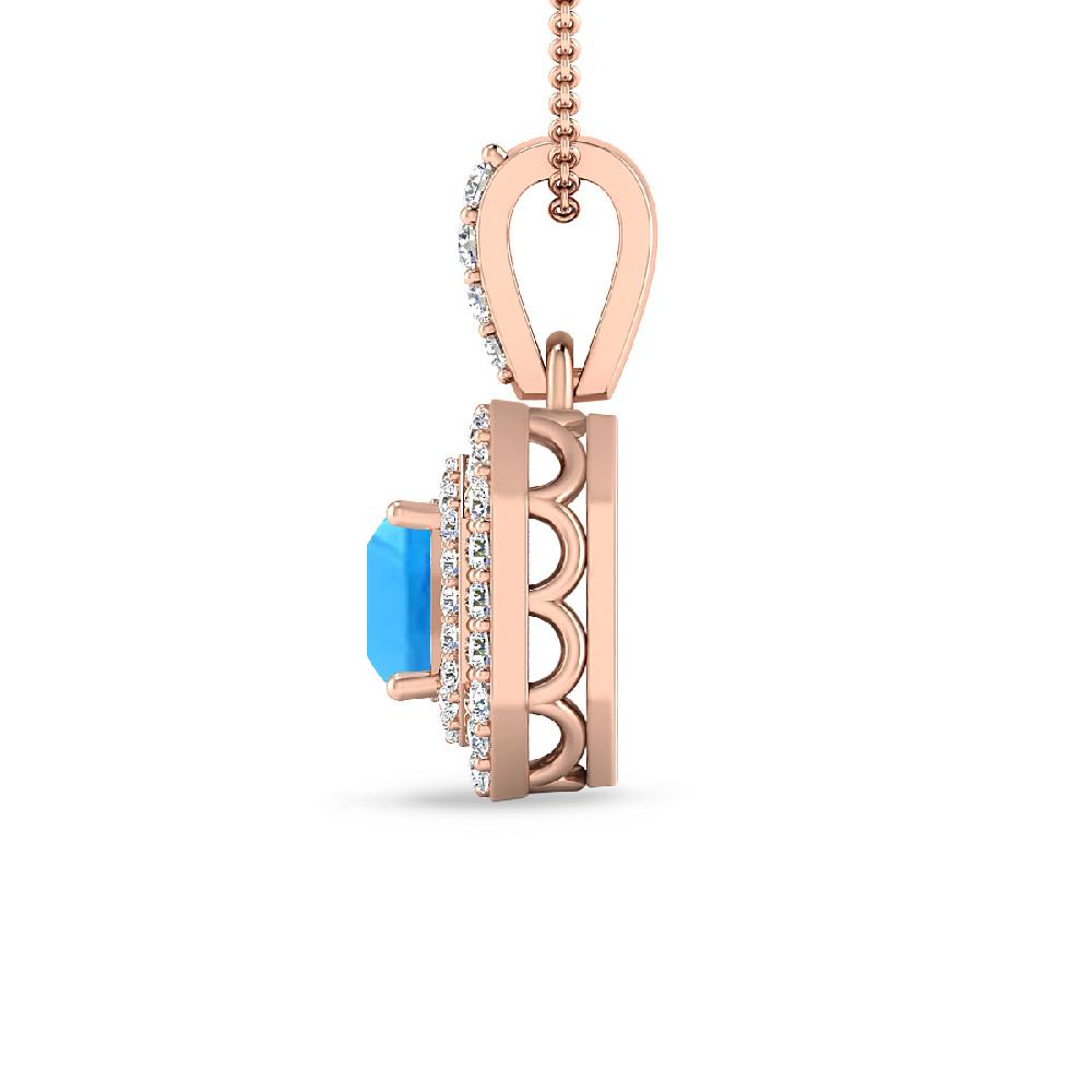 Rose Gold - Blue Topaz