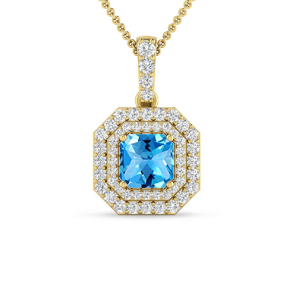 Yellow Gold - Blue Topaz
