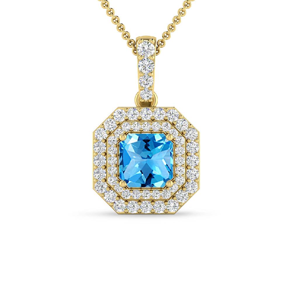 Yellow Gold - Blue Topaz