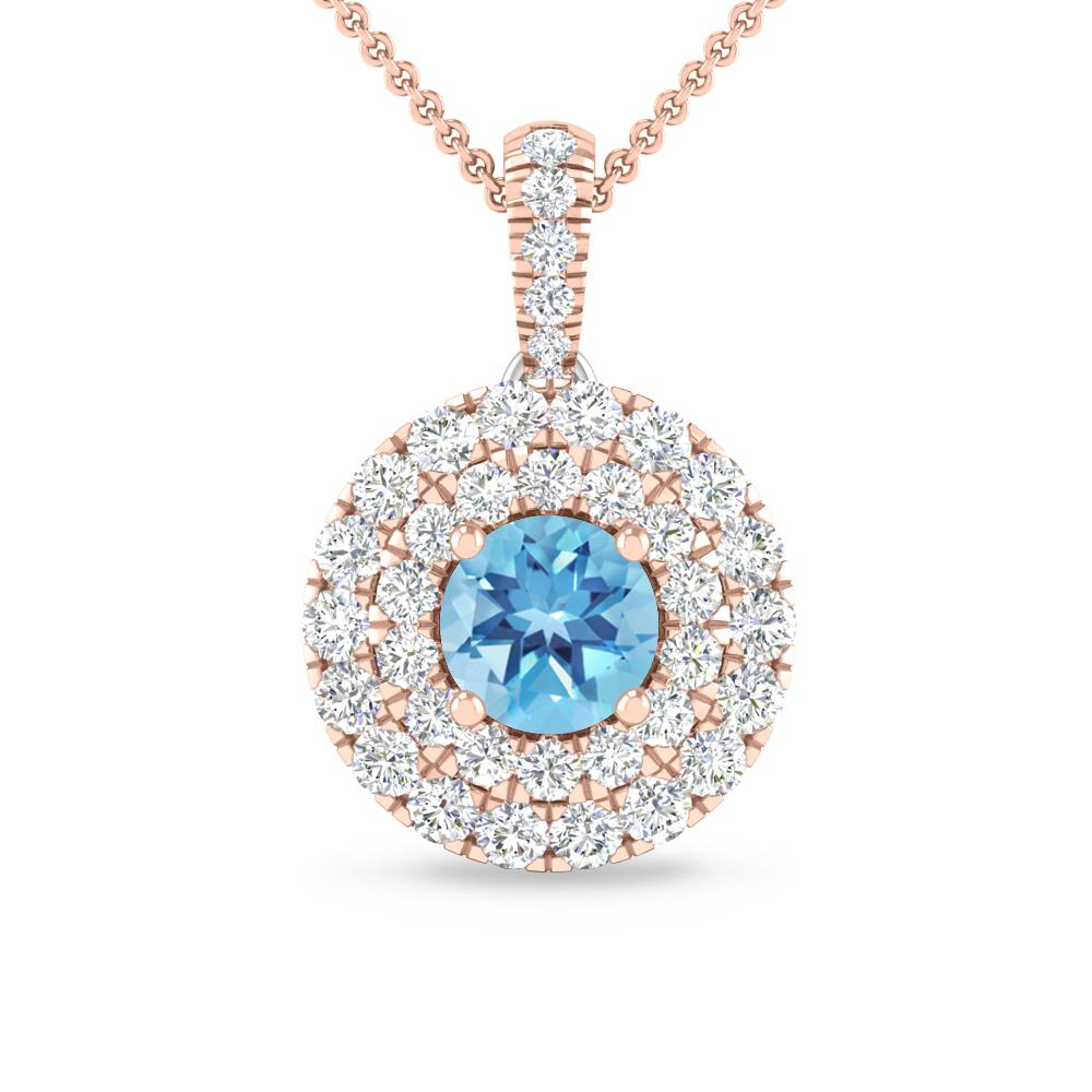 Rose Gold - Blue Topaz