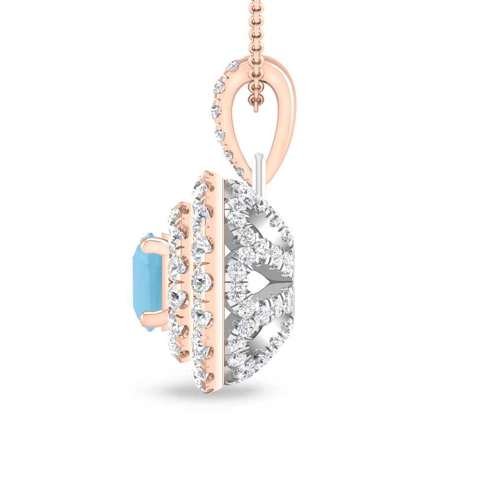 Rose Gold - Blue Topaz