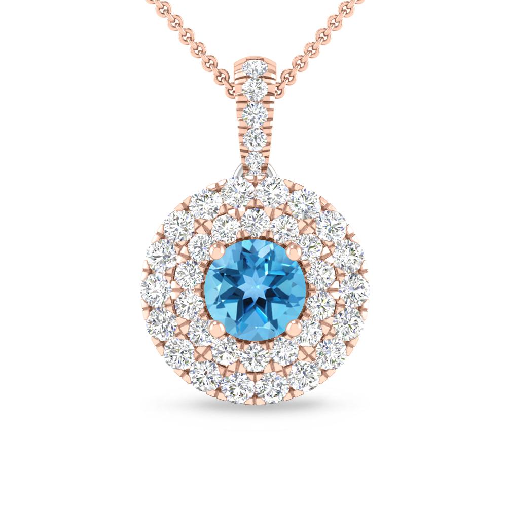 Rose Gold - Blue Topaz