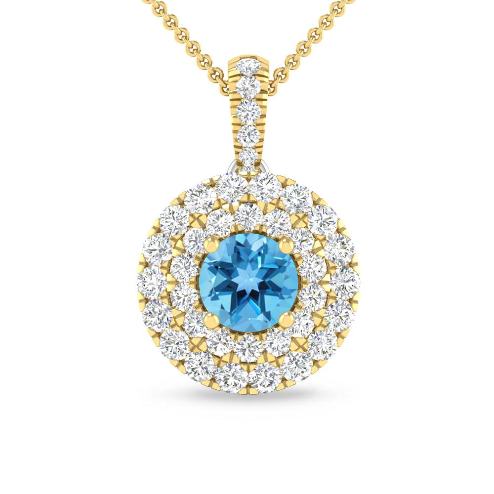 Yellow Gold - Blue Topaz