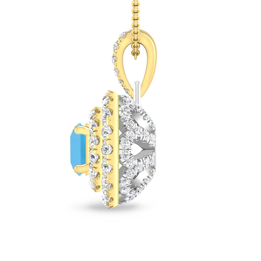 Yellow Gold - Blue Topaz