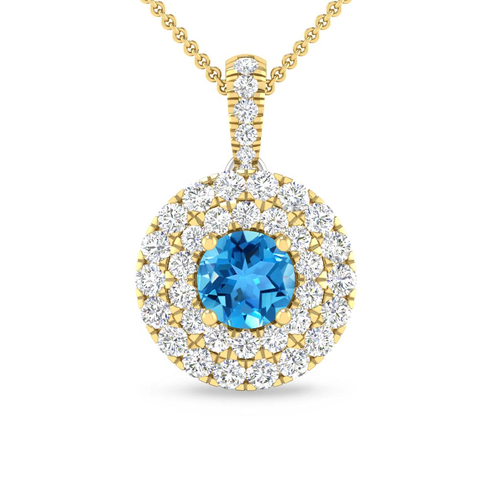Yellow Gold - Blue Topaz