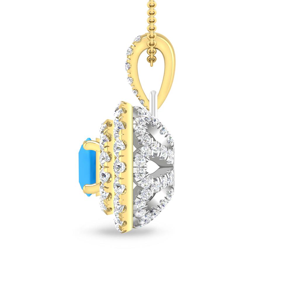 Yellow Gold - Blue Topaz