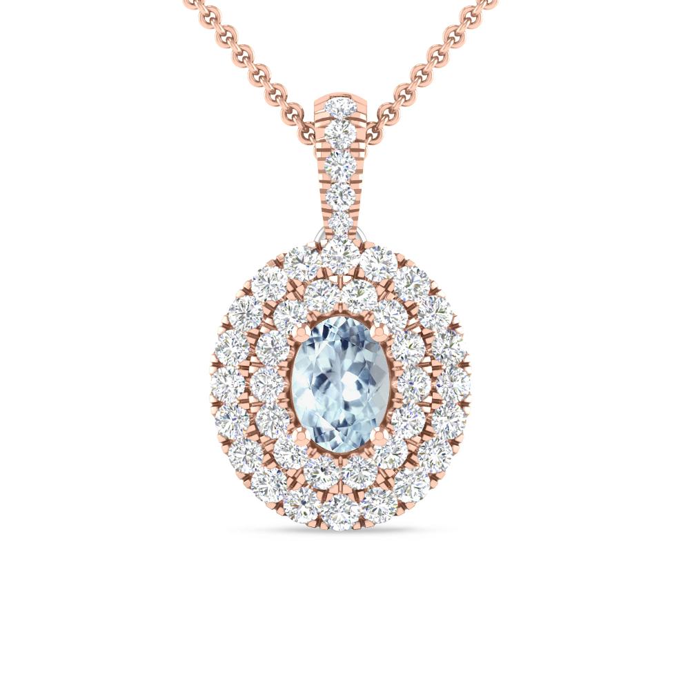 Rose Gold - Aquamarine