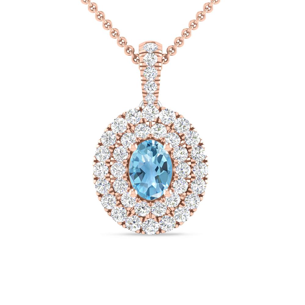 Rose Gold - Blue Topaz