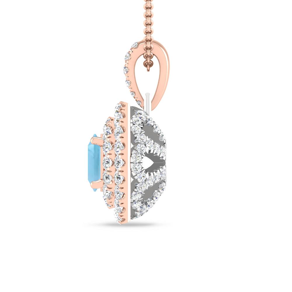 Rose Gold - Blue Topaz
