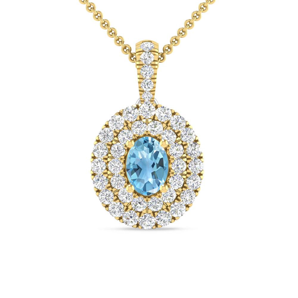 Yellow Gold - Blue Topaz