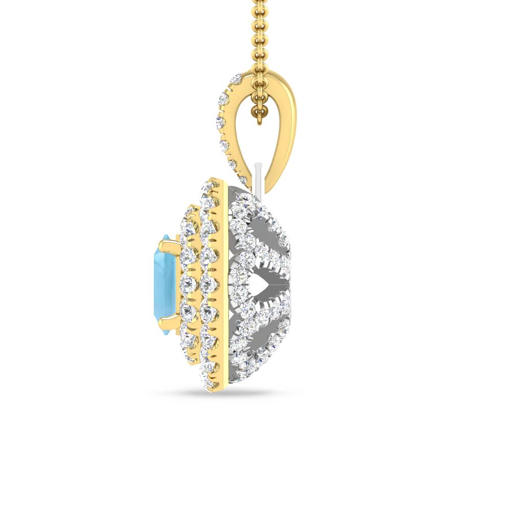 Yellow Gold - Blue Topaz