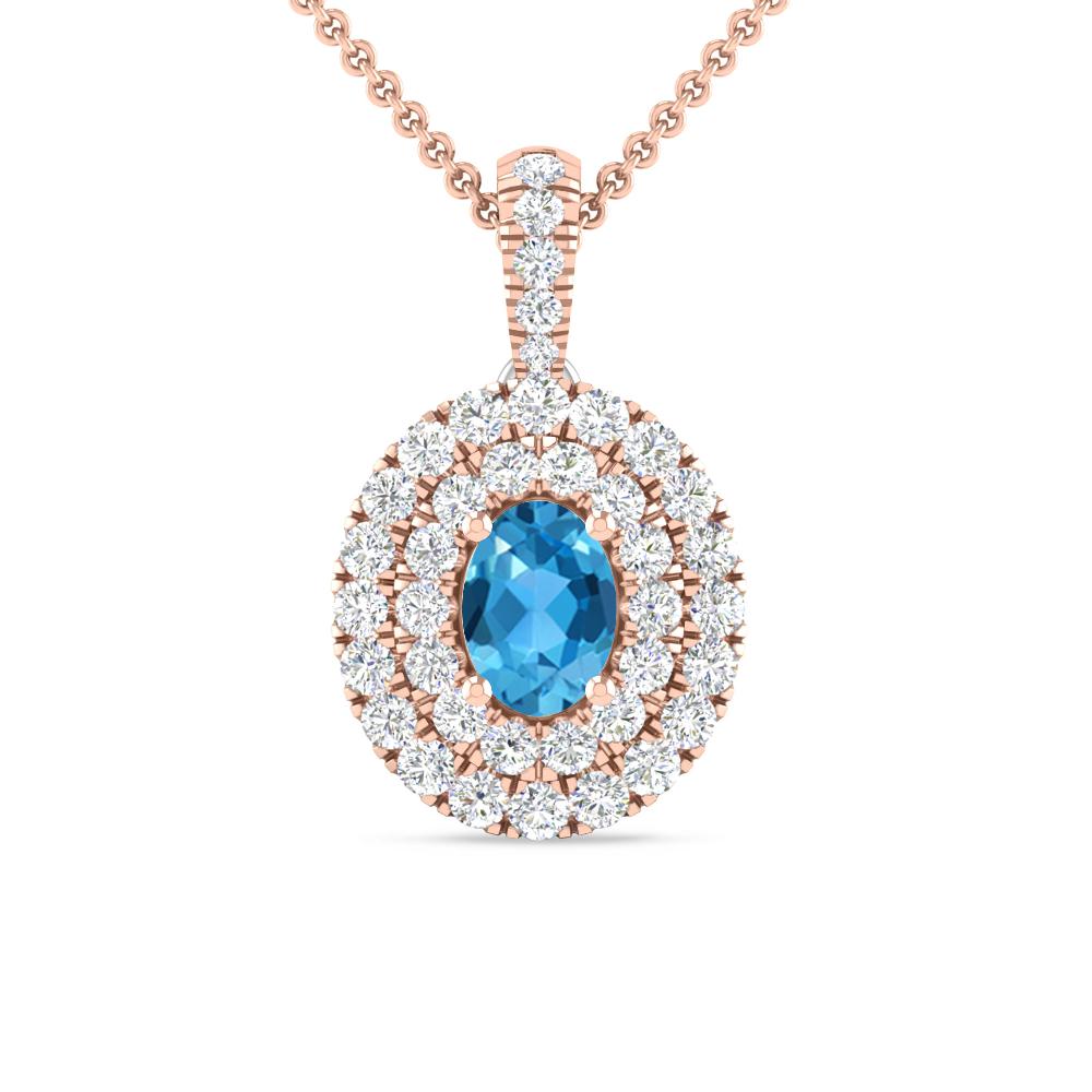 Rose Gold - Blue Topaz