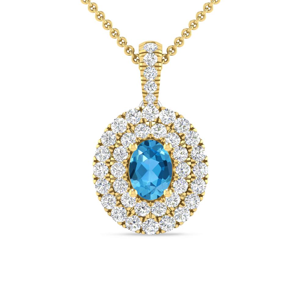 Yellow Gold - Blue Topaz