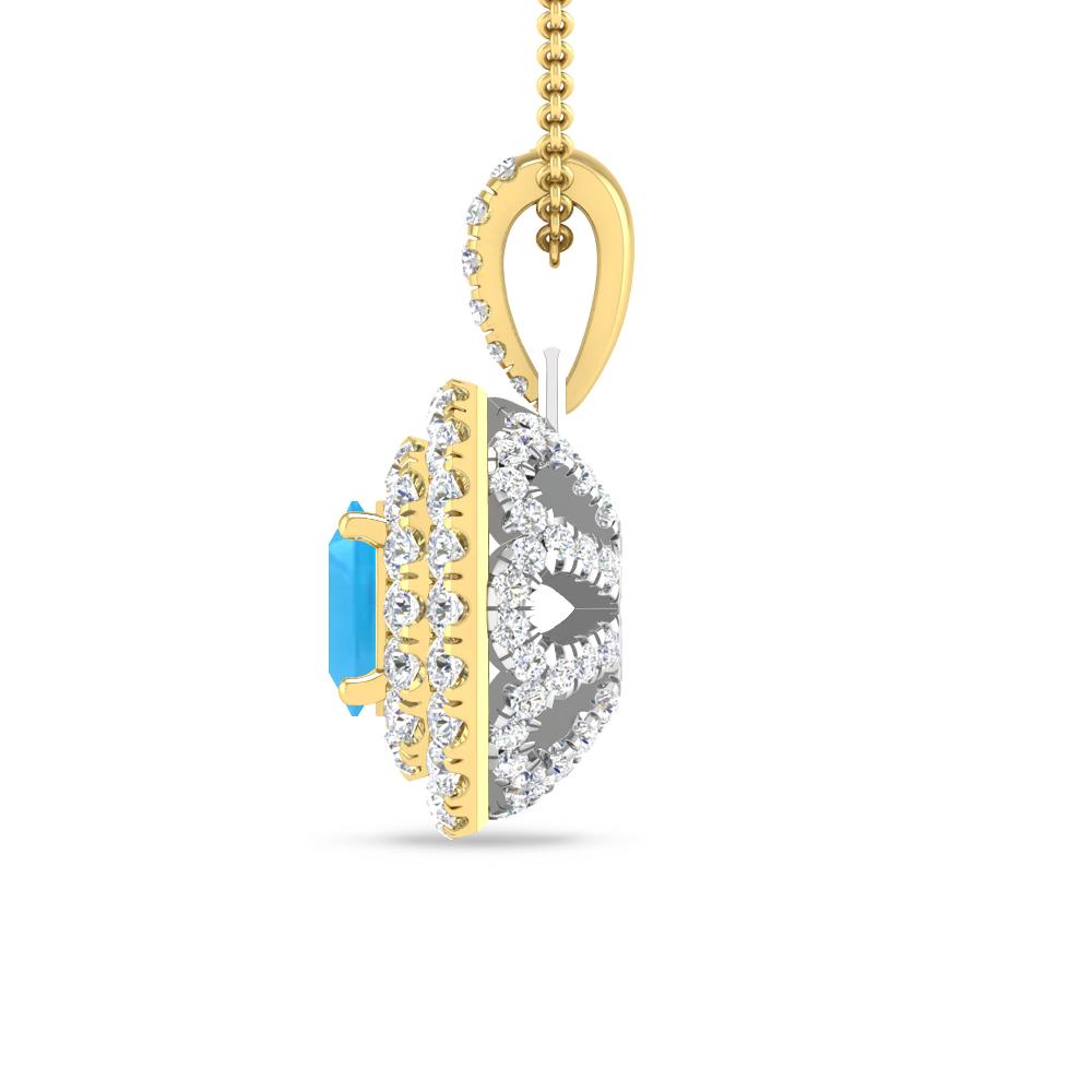 Yellow Gold - Blue Topaz