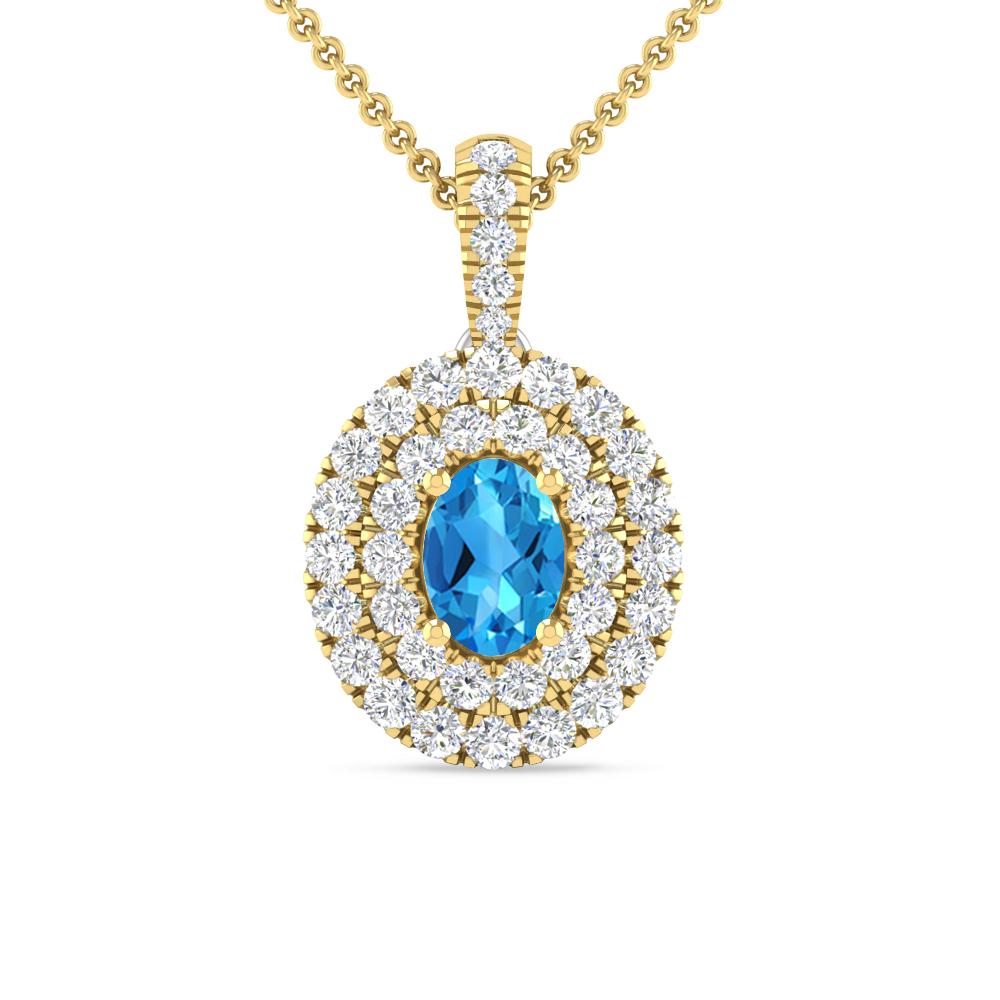 Yellow Gold - Blue Topaz