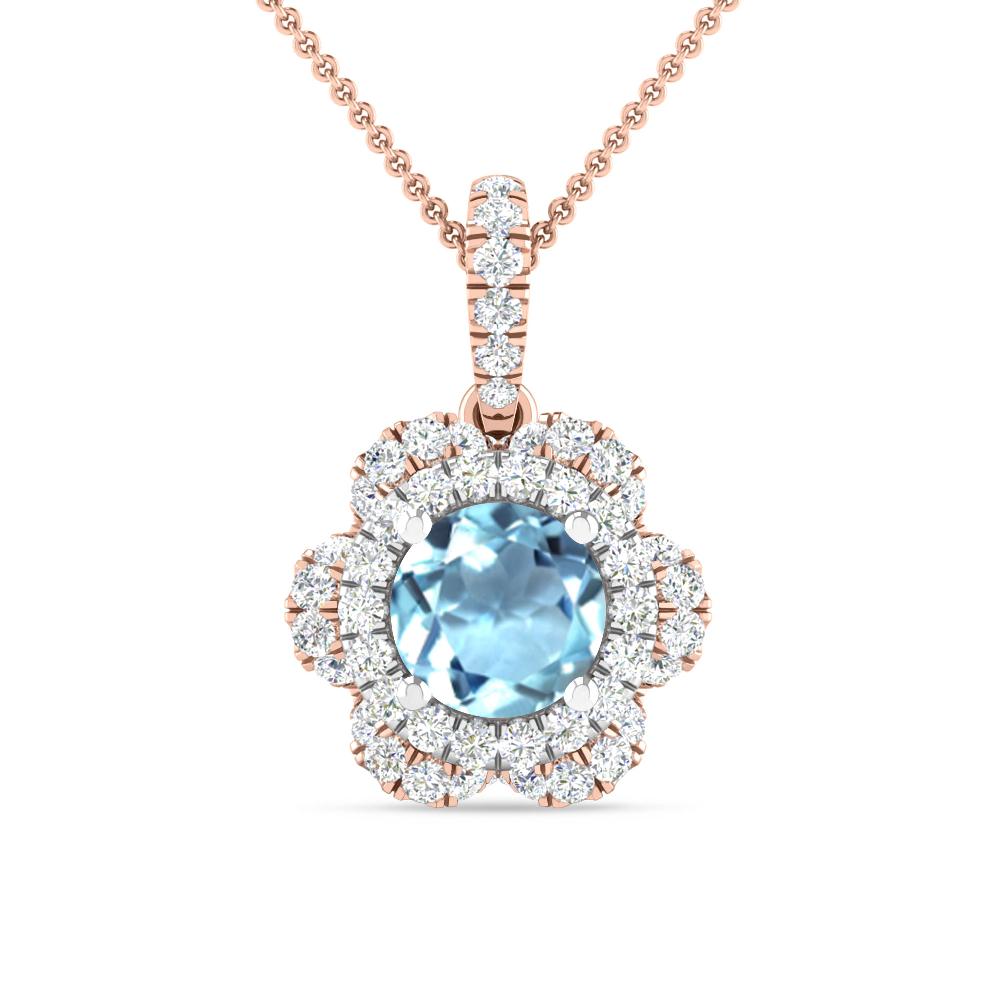 Rose Gold/White Gold - Aquamarine