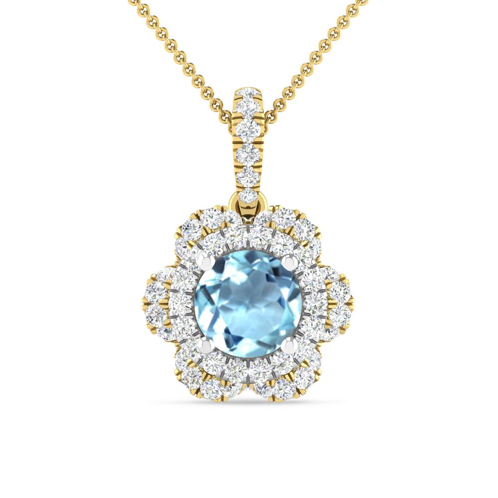 Yellow Gold/White Gold - Aquamarine