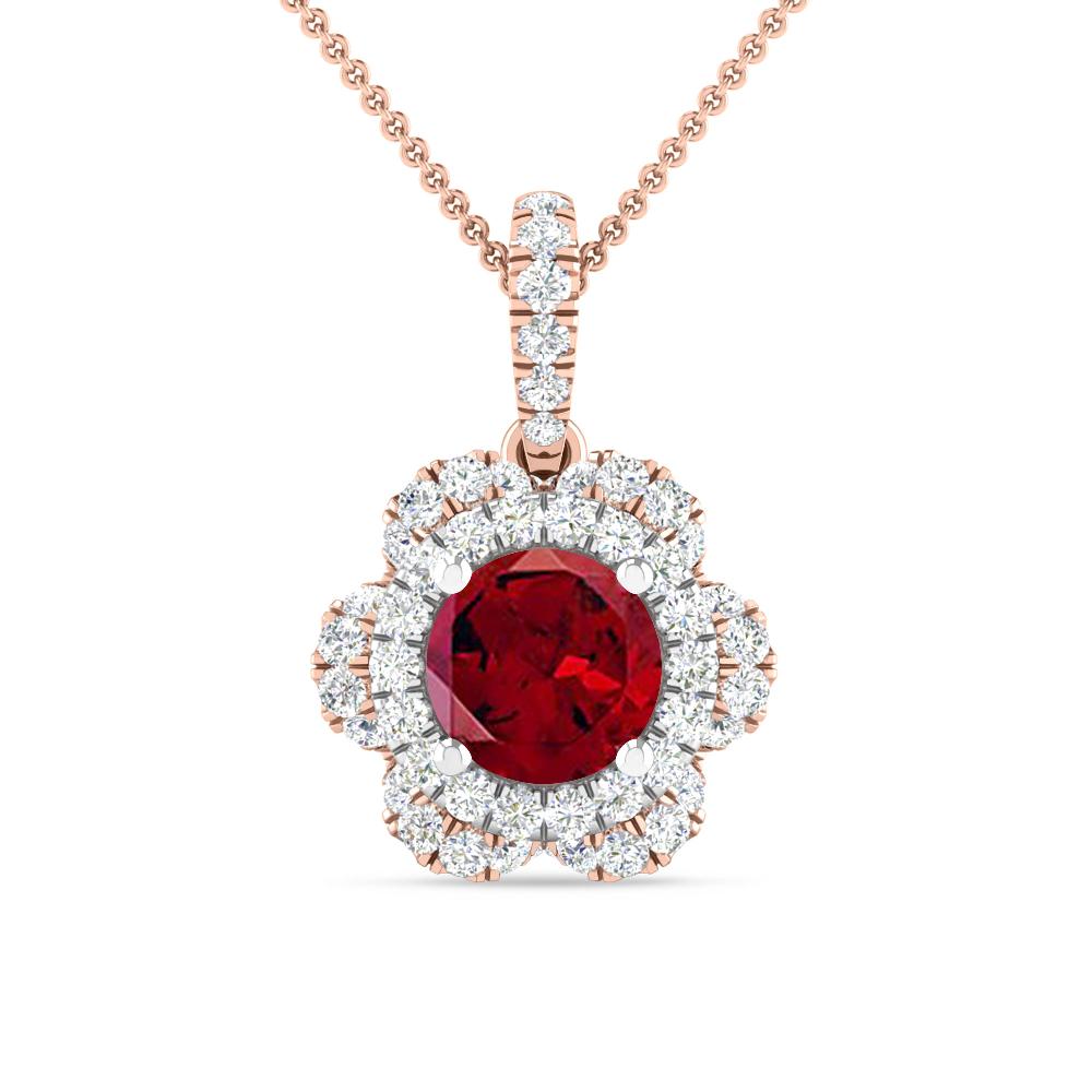 Rose Gold/White Gold - Garnet