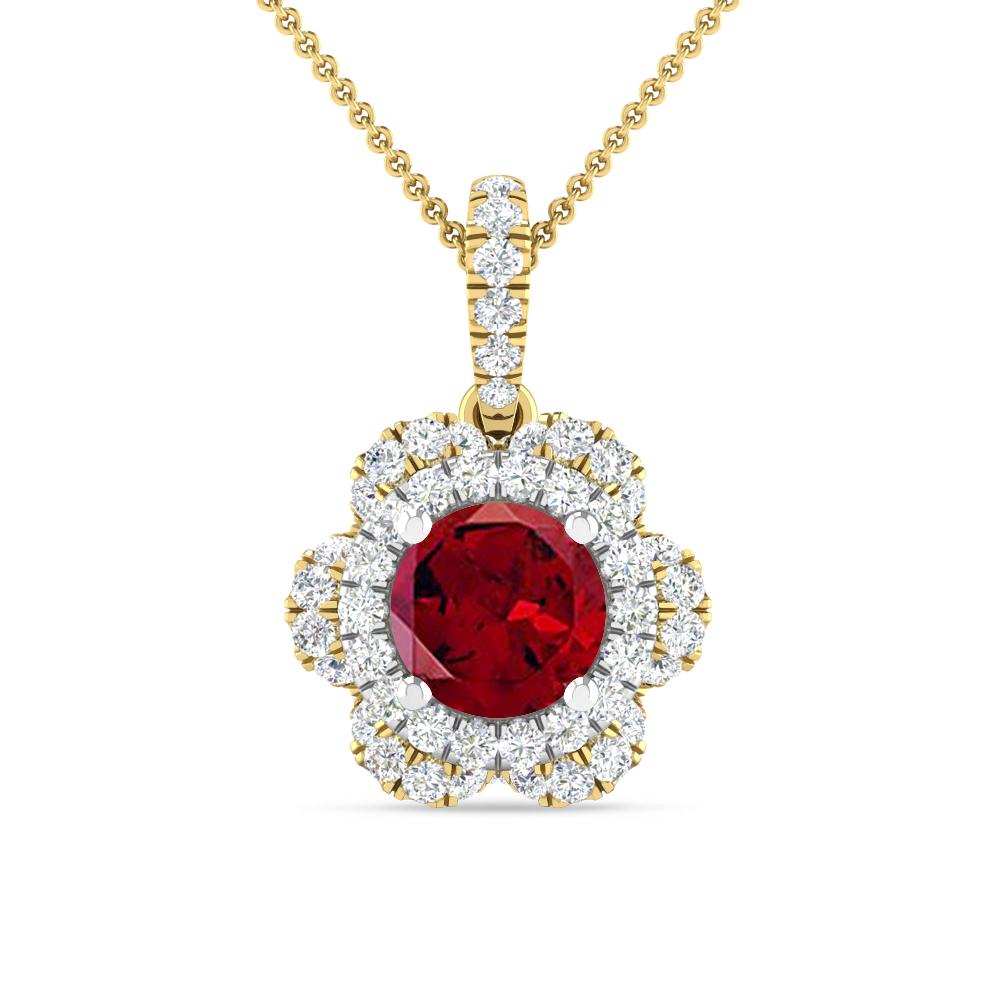 Yellow Gold/White Gold - Garnet