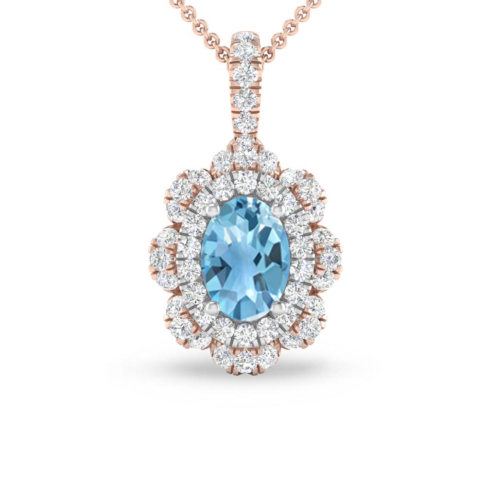 Rose Gold - Blue Topaz