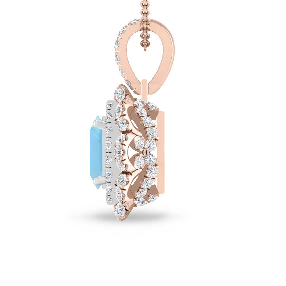 Rose Gold - Blue Topaz