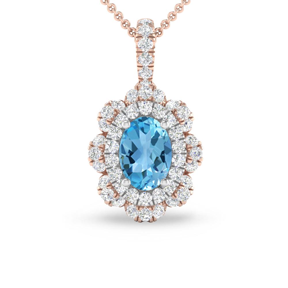 Rose Gold - Blue Topaz