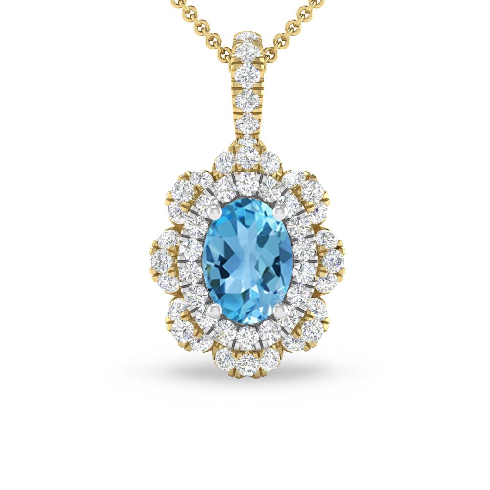 Yellow Gold - Blue Topaz