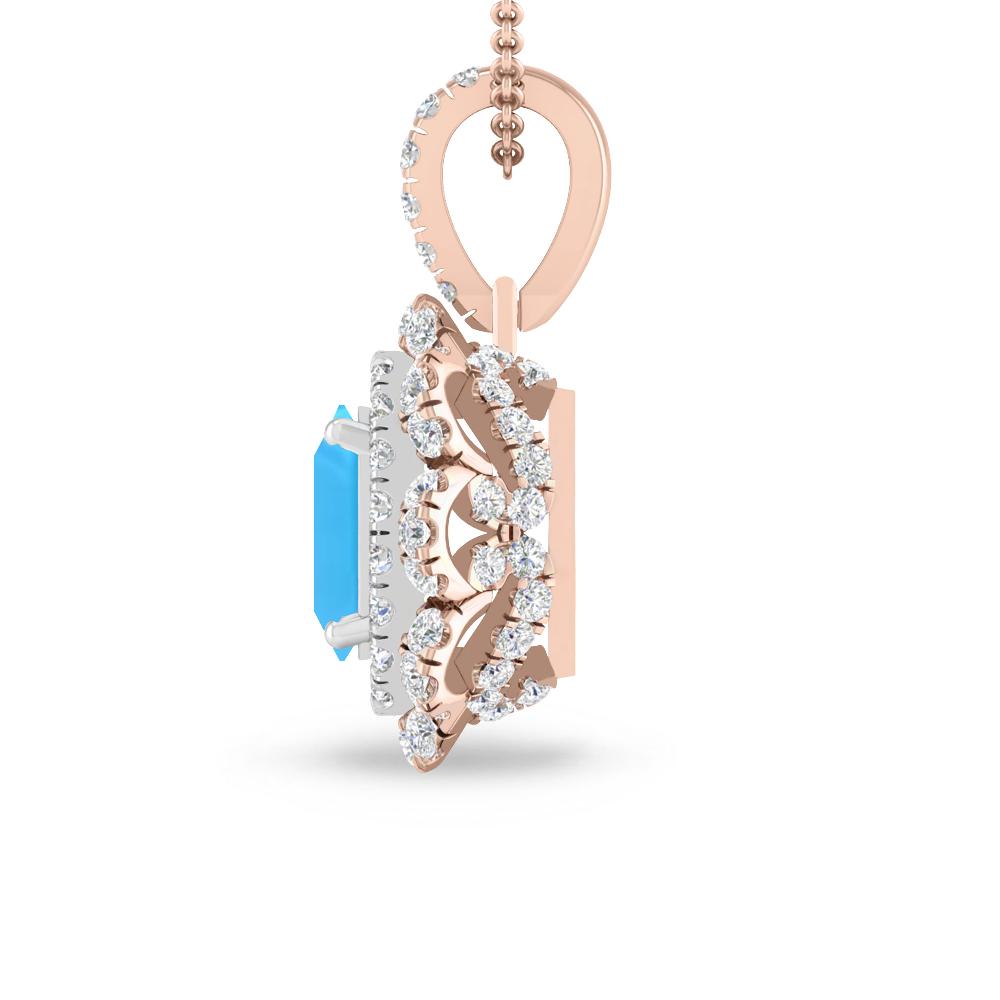 Rose Gold - Blue Topaz