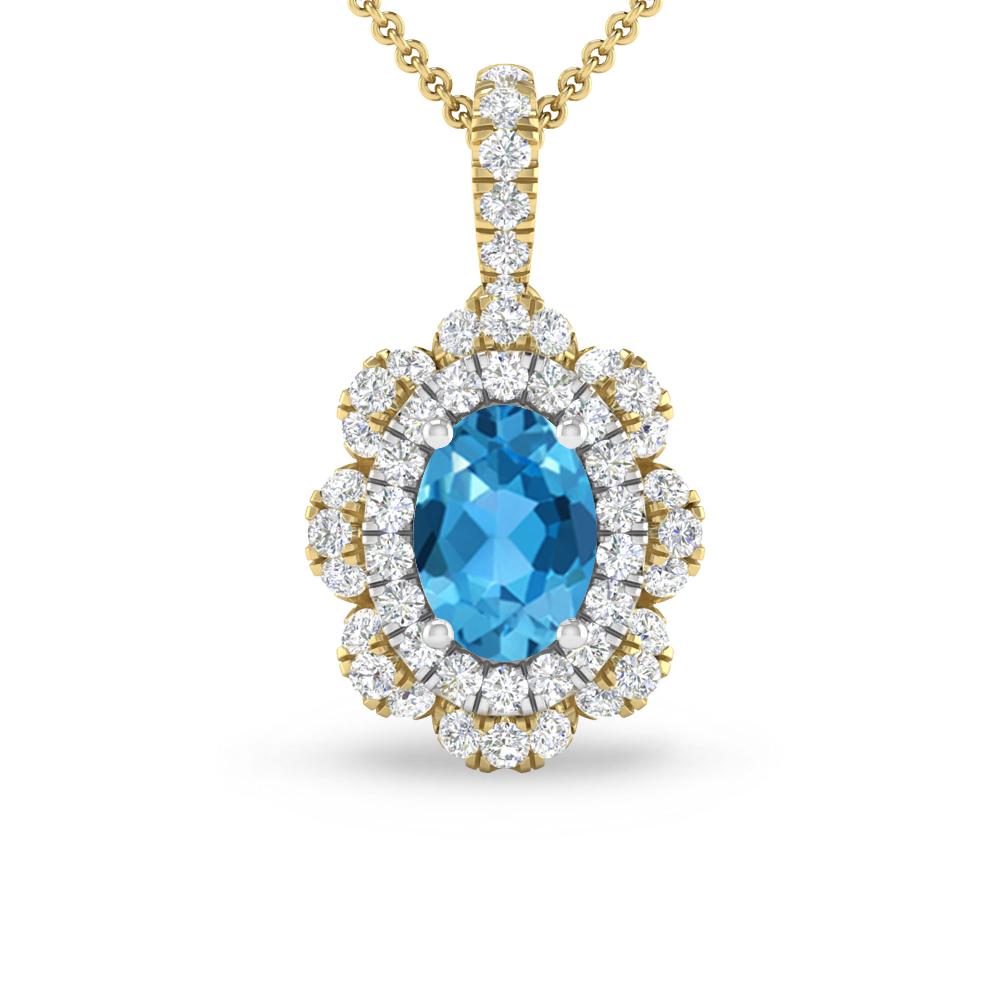 Yellow Gold - Blue Topaz