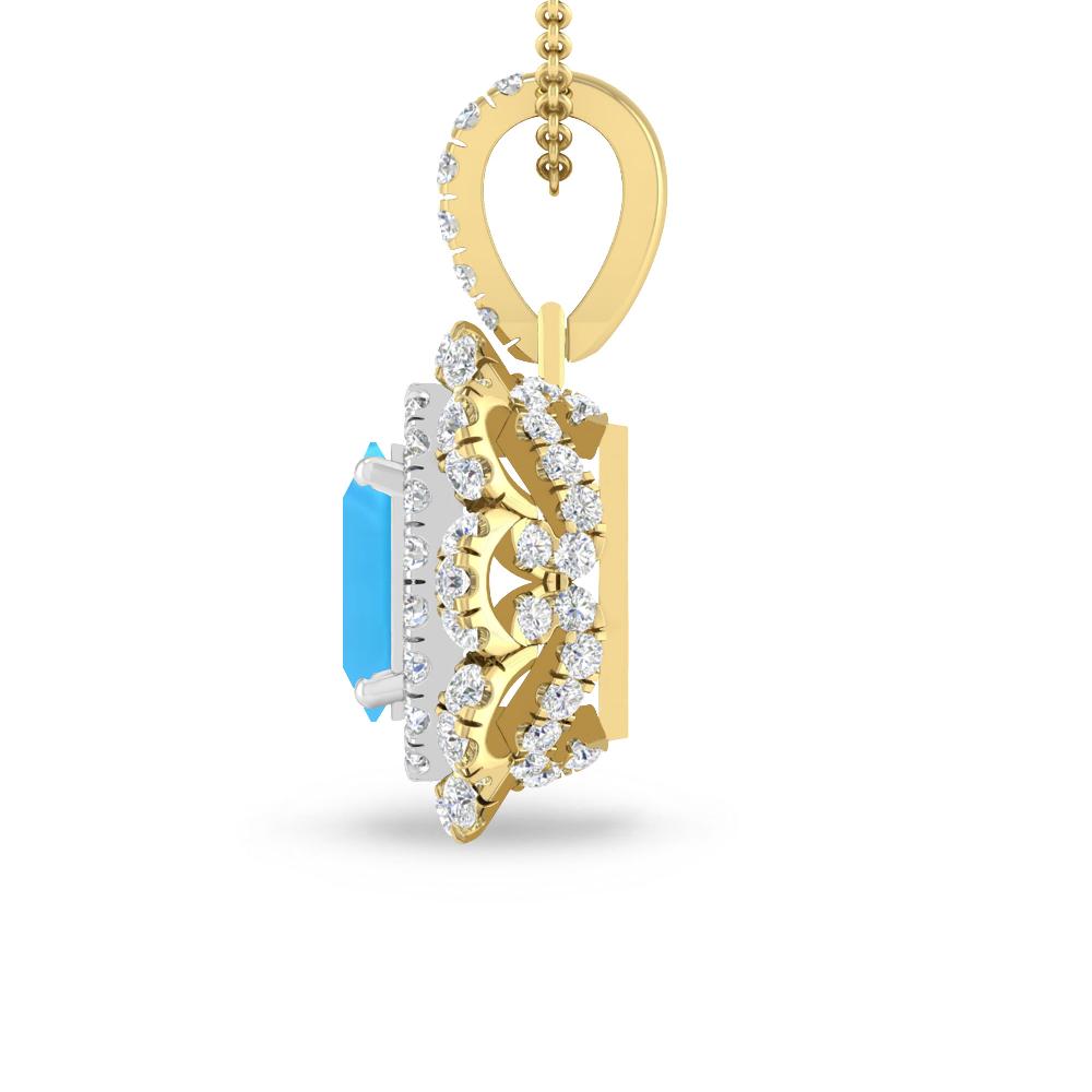 Yellow Gold - Blue Topaz