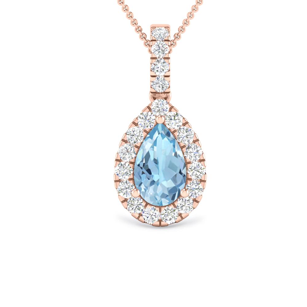 Rose Gold - Aquamarine