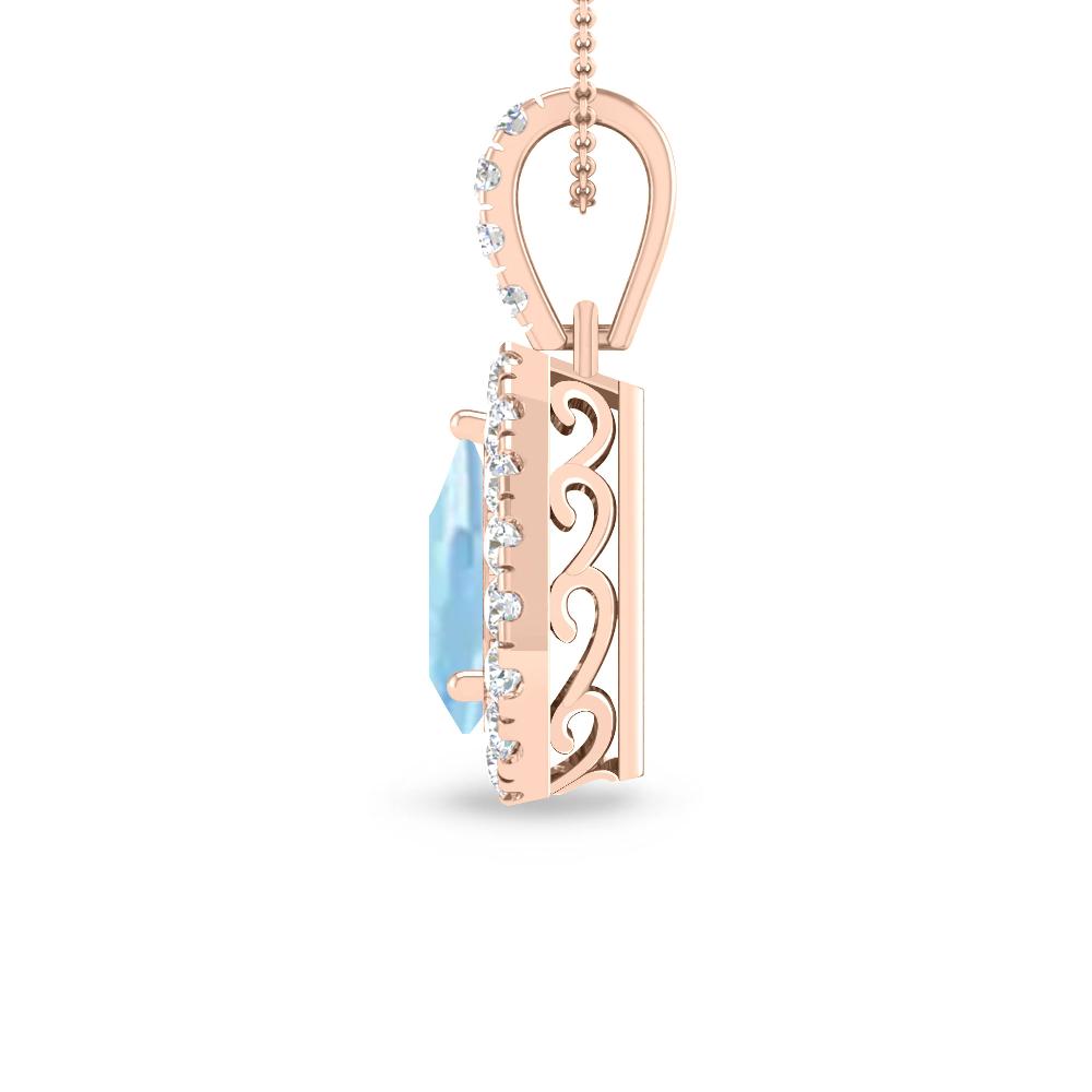 Rose Gold - Aquamarine