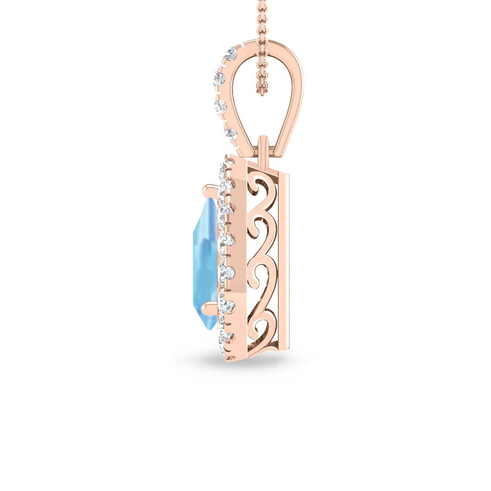 Rose Gold - Aquamarine