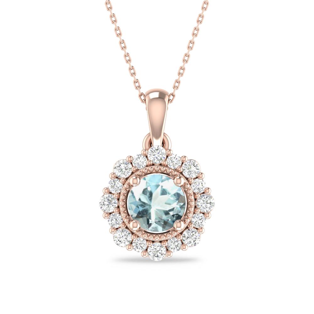 Rose Gold - Aquamarine