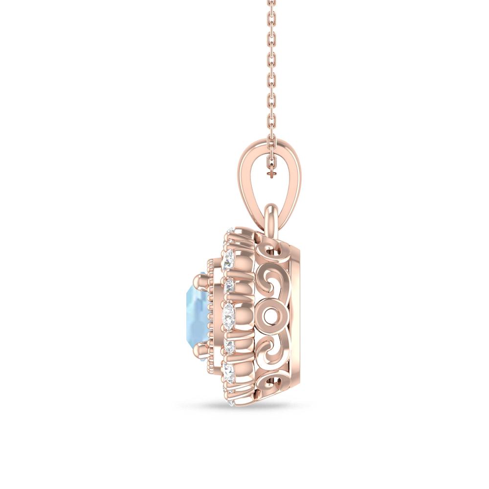 Rose Gold - Aquamarine