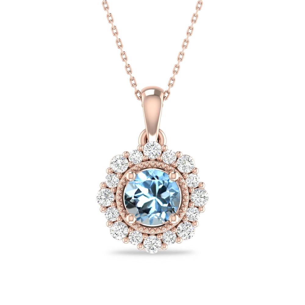 Rose Gold - Aquamarine