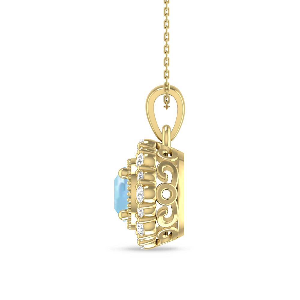 Yellow Gold - Aquamarine