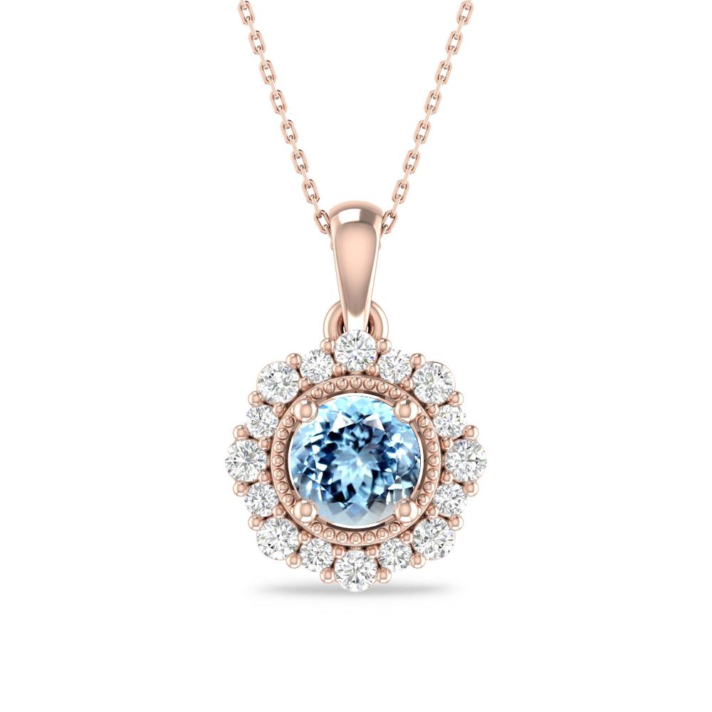Rose Gold - Aquamarine