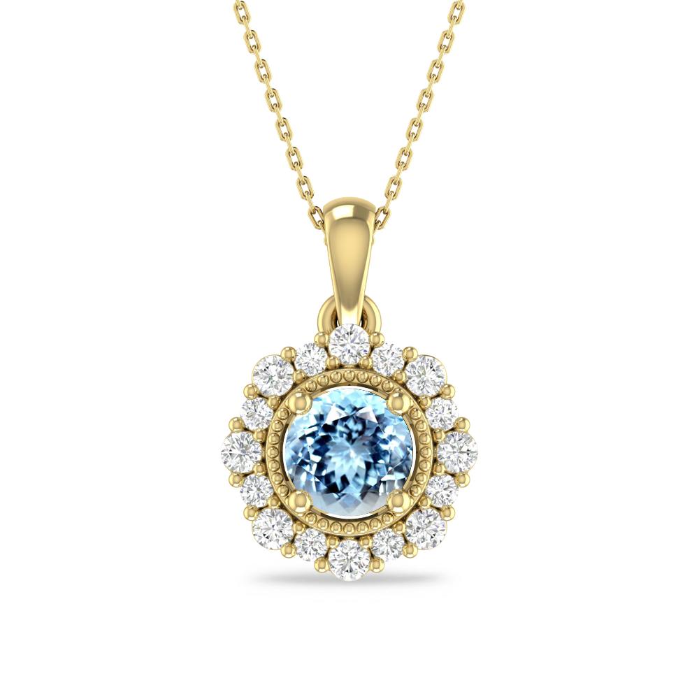 Yellow Gold - Aquamarine