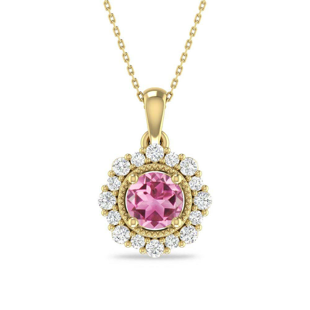 Yellow Gold - Pink Tourmaline