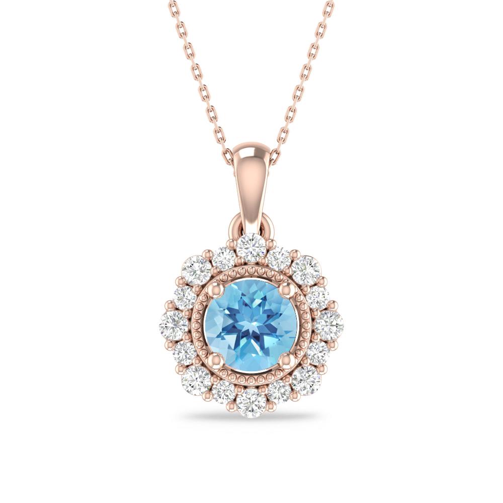 Rose Gold - Blue Topaz