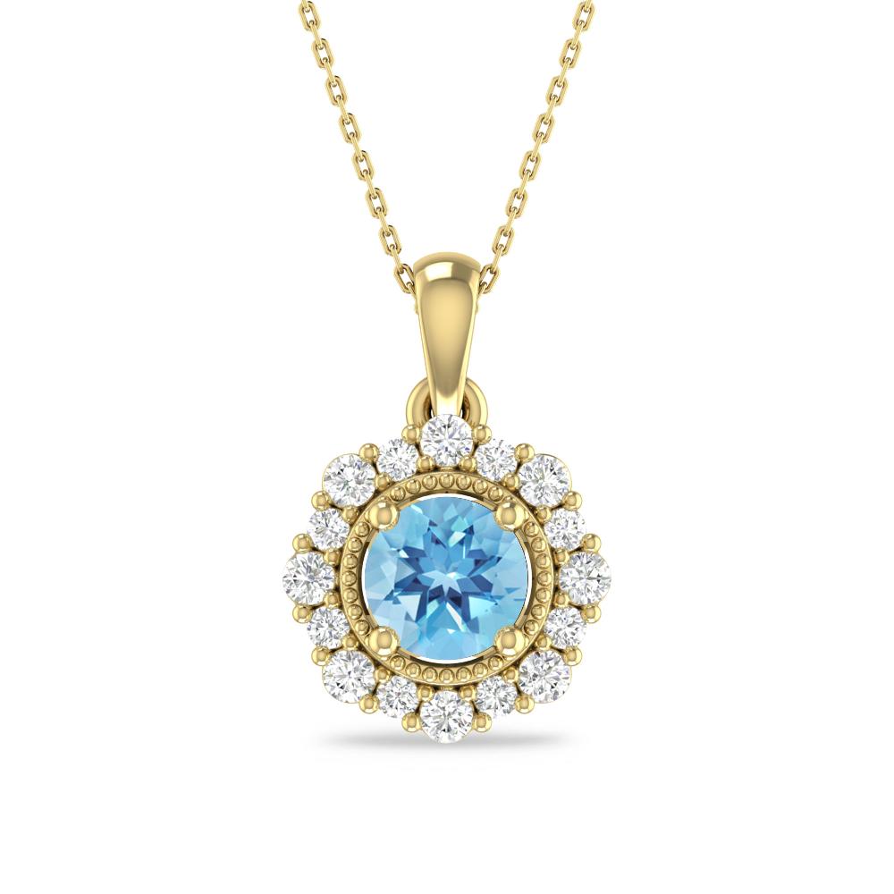 Yellow Gold - Blue Topaz