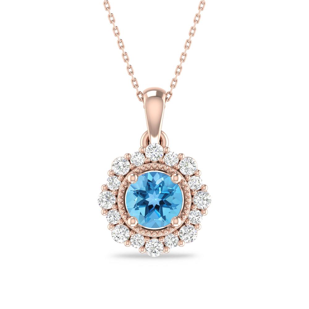 Rose Gold - Blue Topaz