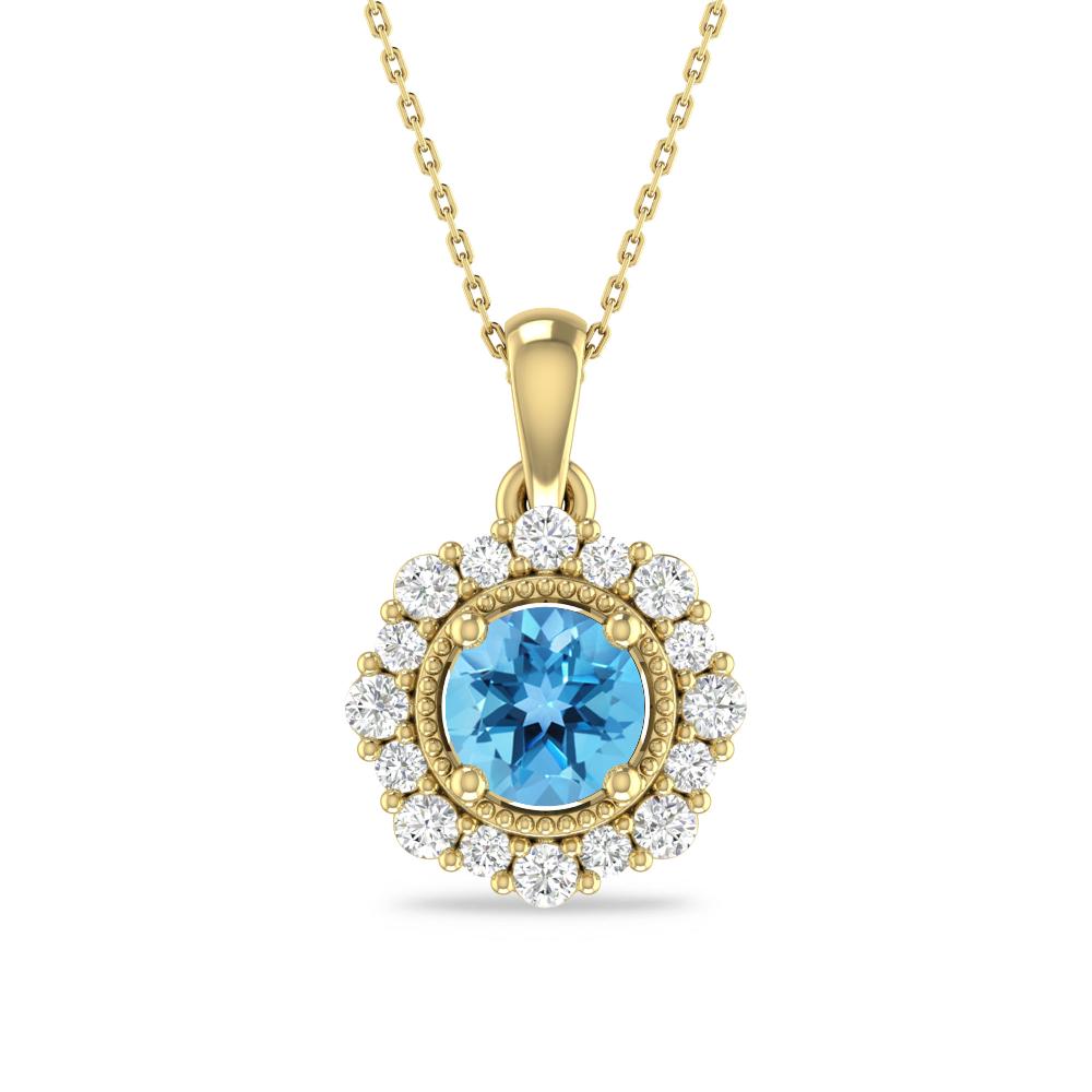 Yellow Gold - Blue Topaz