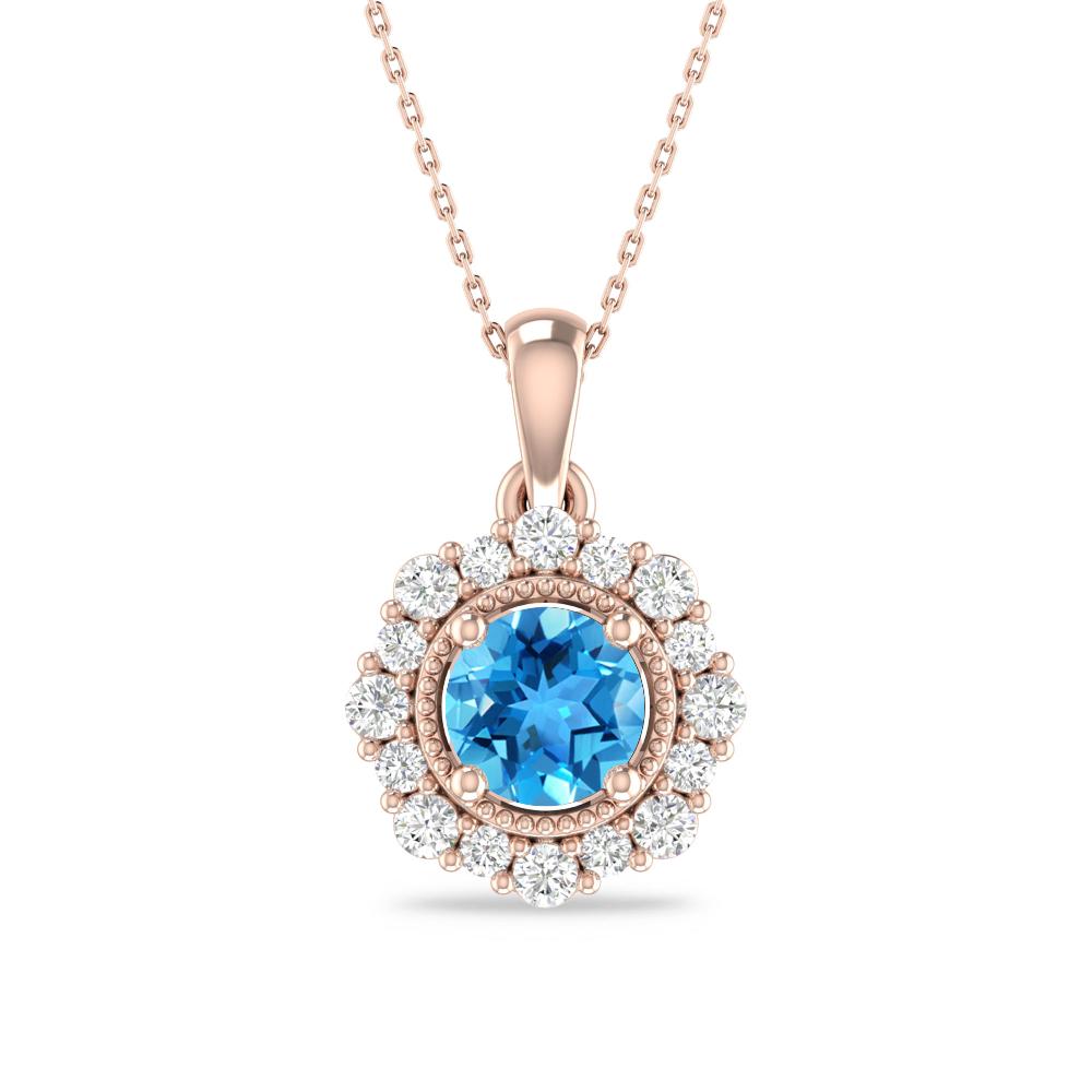 Rose Gold - Blue Topaz